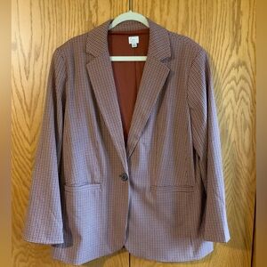 Plaid Brown & Dark Orange Blazer